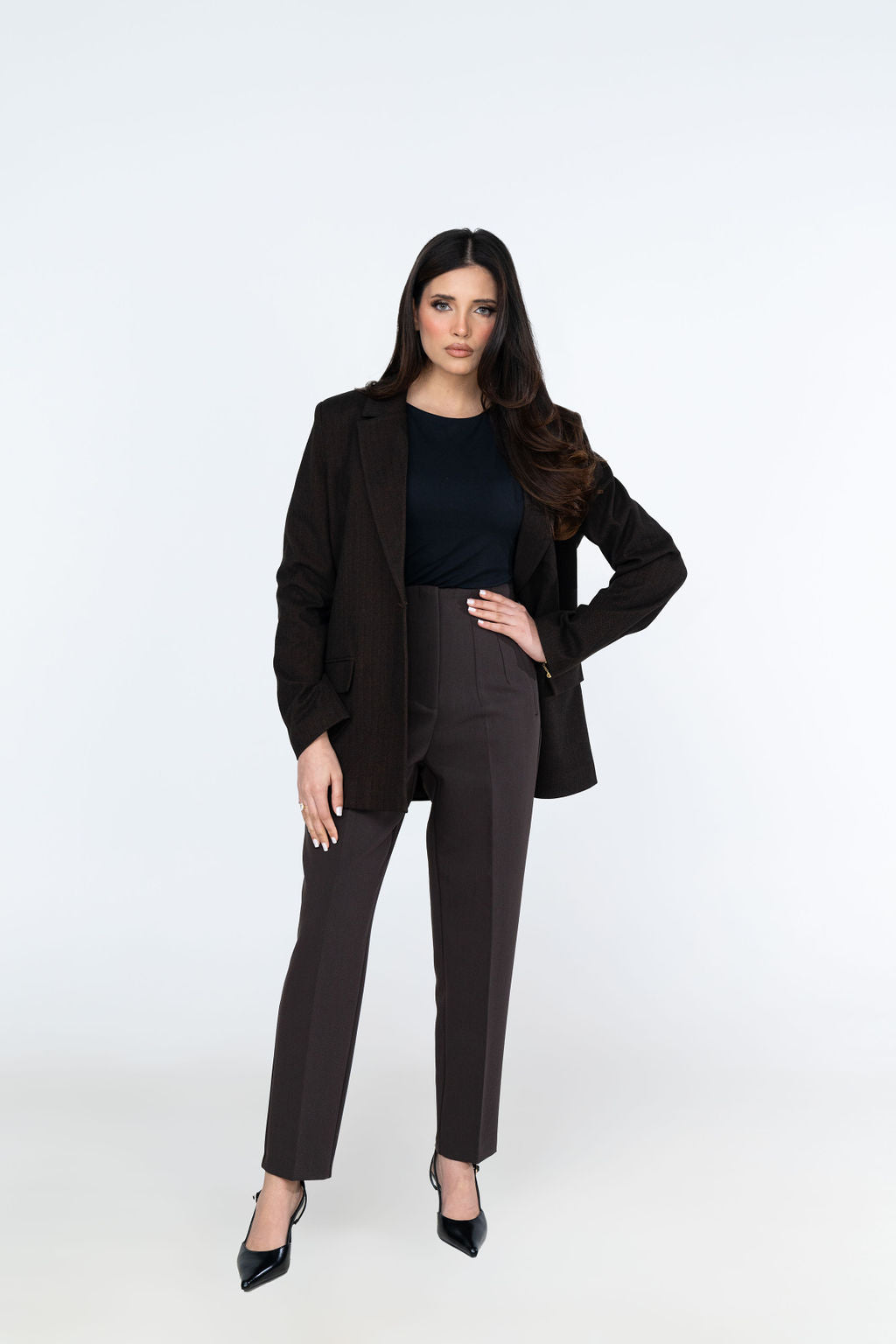 High-Waist Trousers - Brown - Brand By BIBI