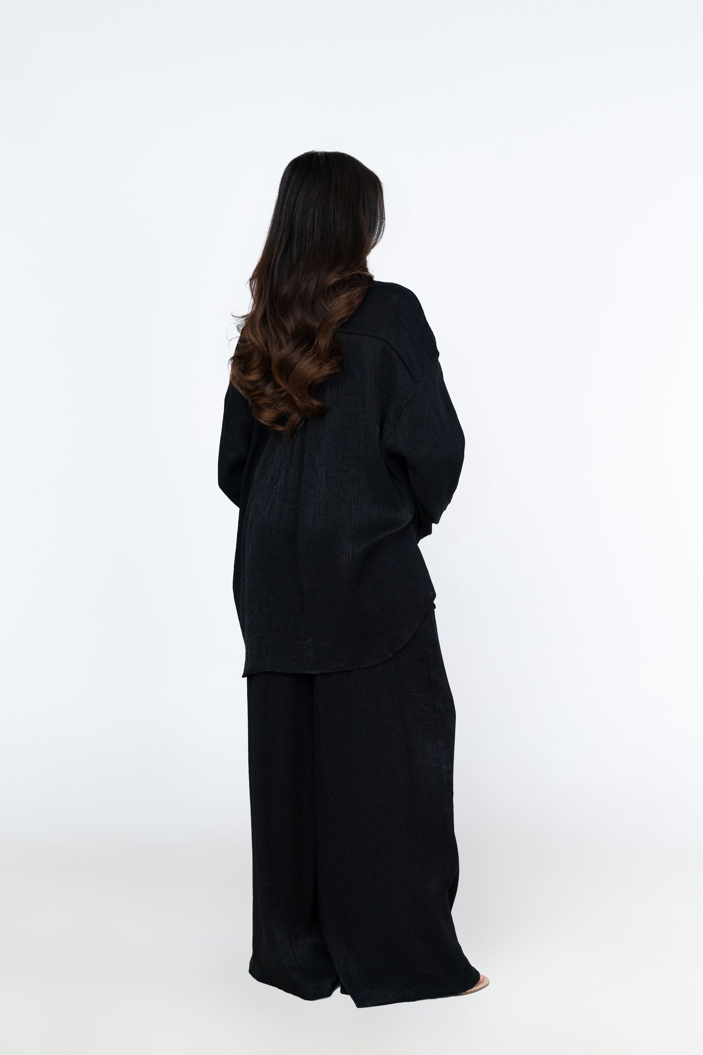 Relaxed Fit Textured Co-Ord - Black - Brand By BIBI