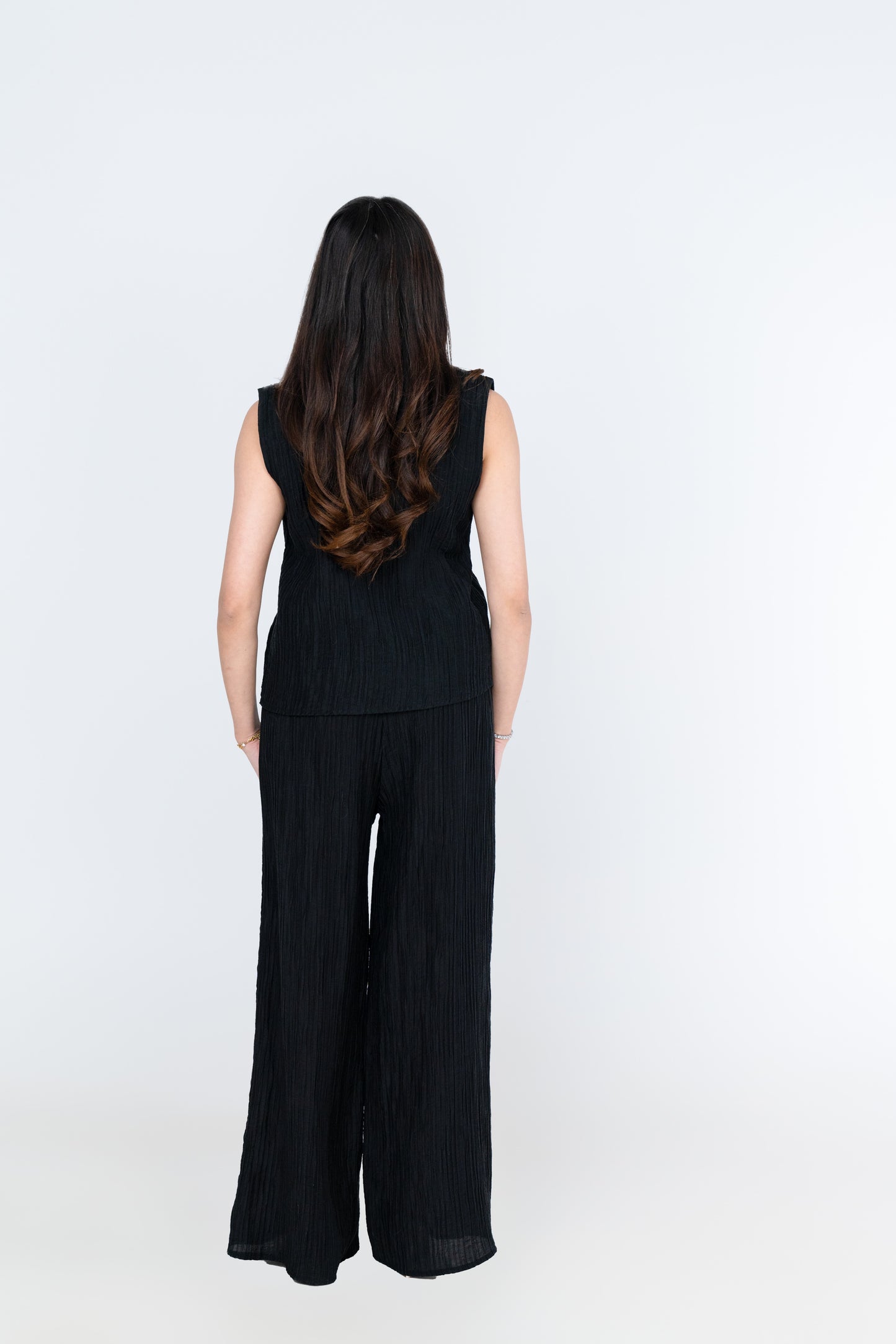 textured sleeveless co-ord