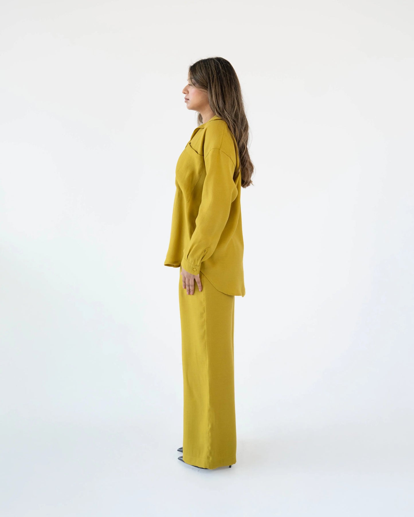 RELAXED FIT SHIRT & TROUSER CO-ORD - LIME - Brand By BIBI