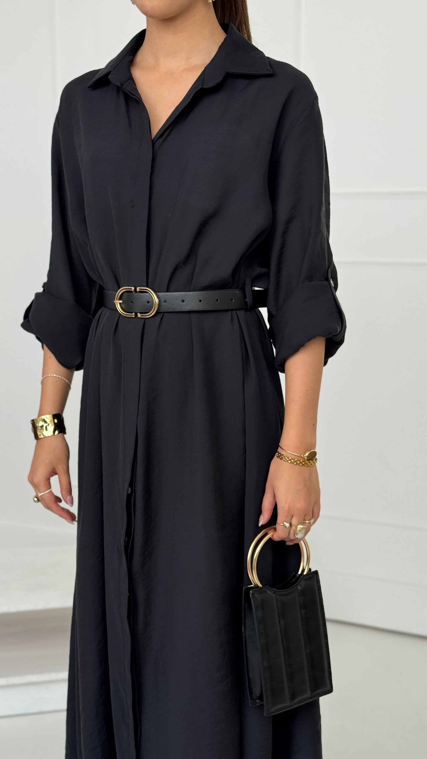 Sahara Modal Shirt Dress – Black - Brand By BIBI
