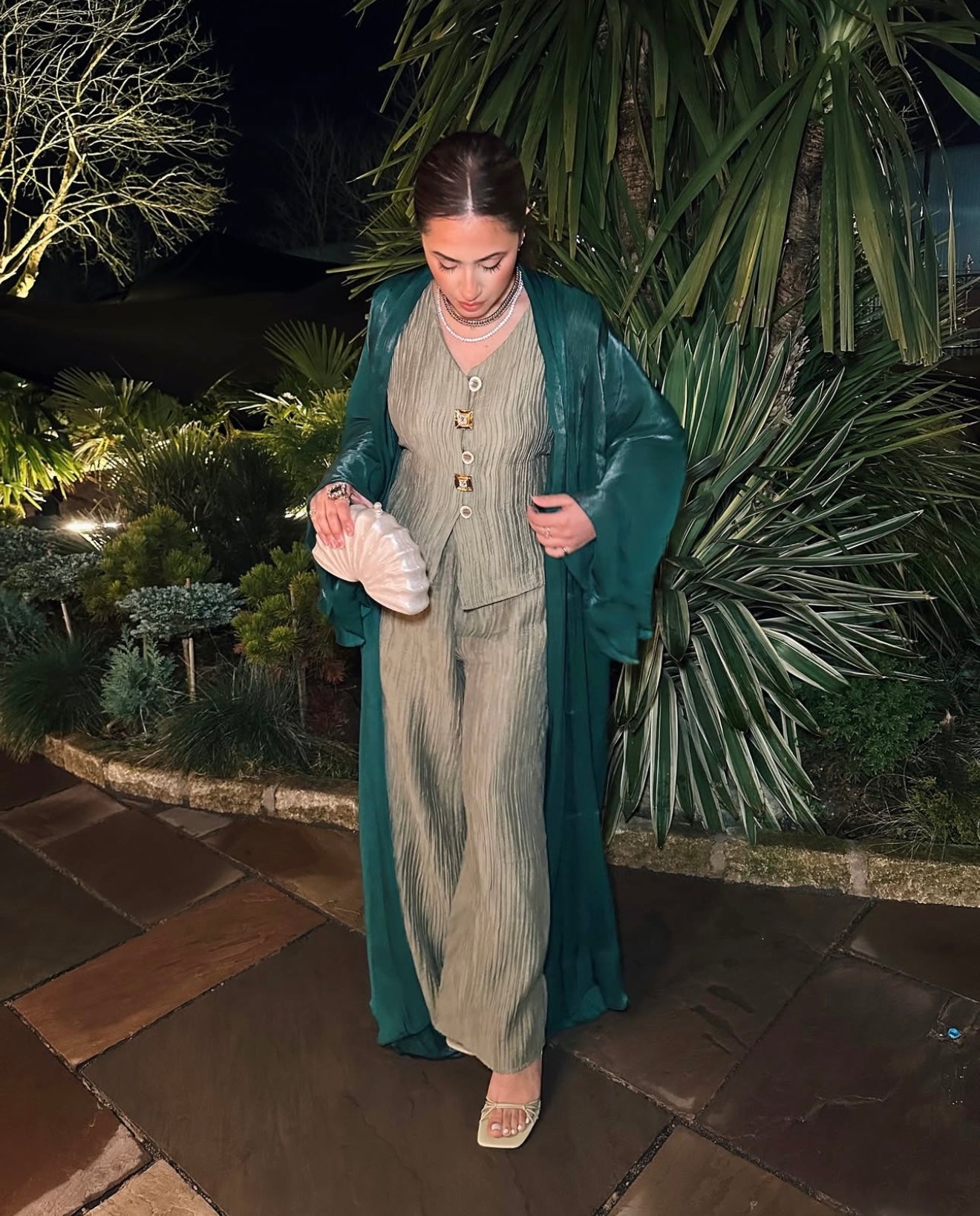Textured Sleeveless Co-Ord - Sage - Brand By BIBI
