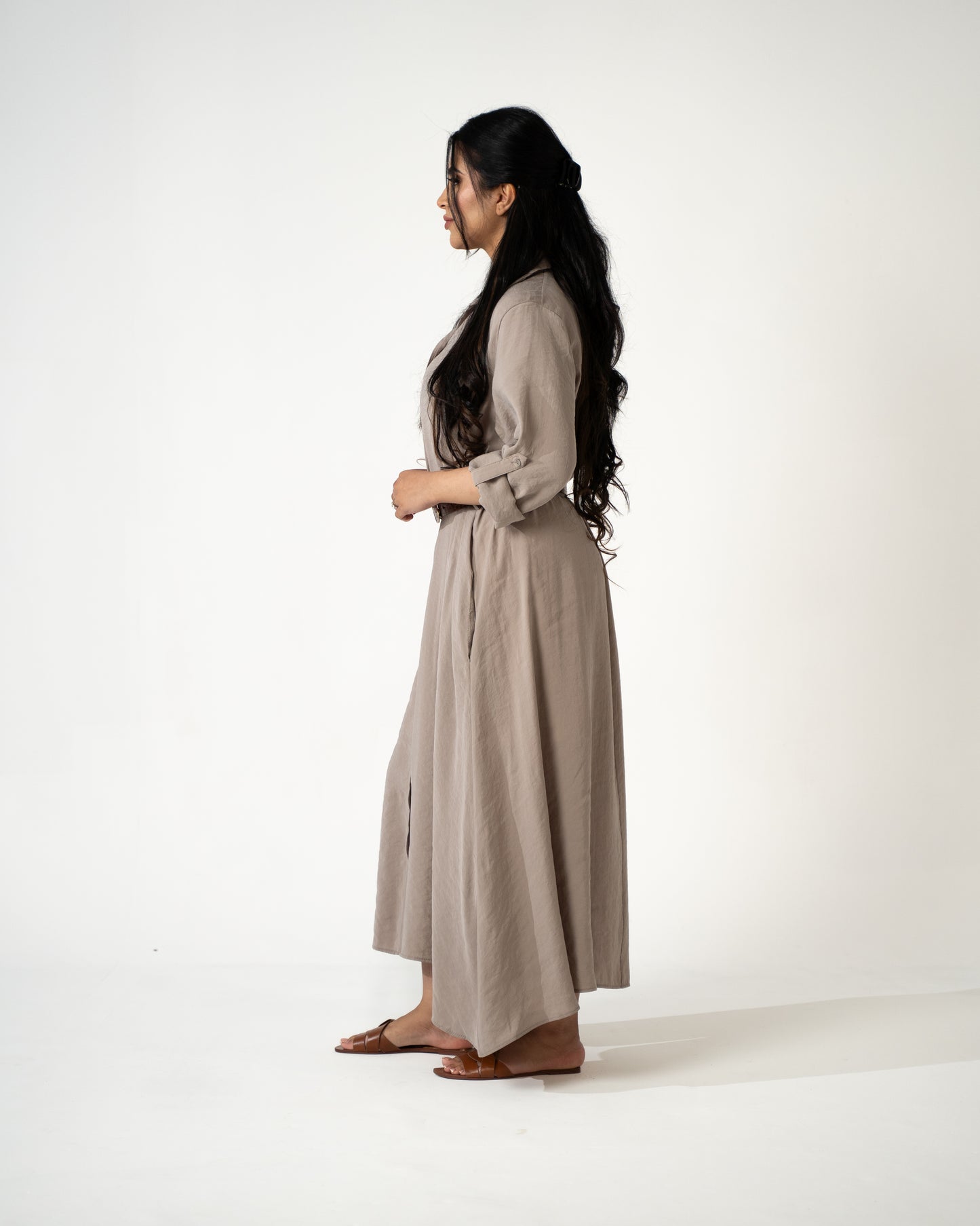 Sahara Modal Shirt Dress – Stone - Brand By BIBI
