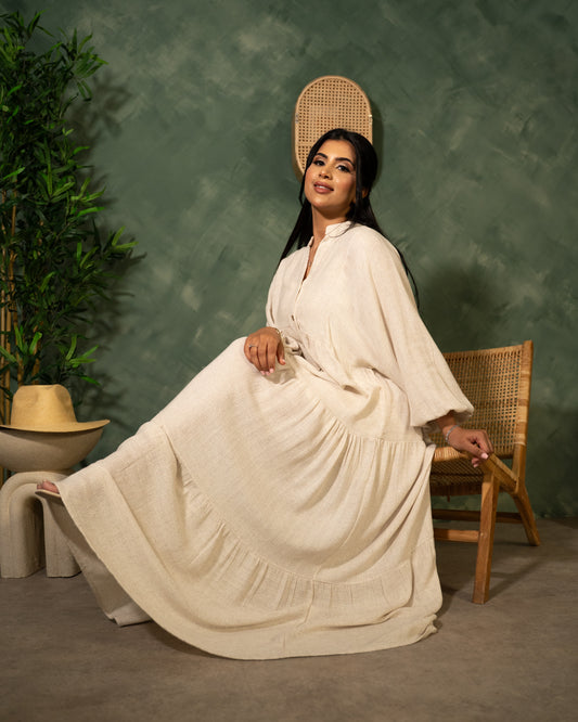 Luma Linen Maxi Dress - Sandstone - Brand By BIBI