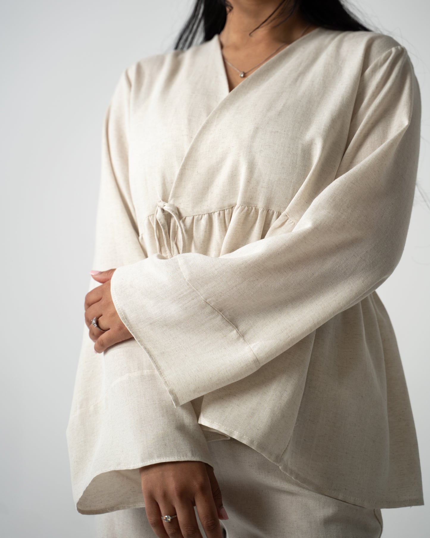 Peplum Tie Set - Oatmeal - Brand By BIBI