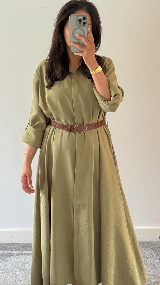 Sahara Modal Shirt Dress – Pistachio - Brand By BIBI