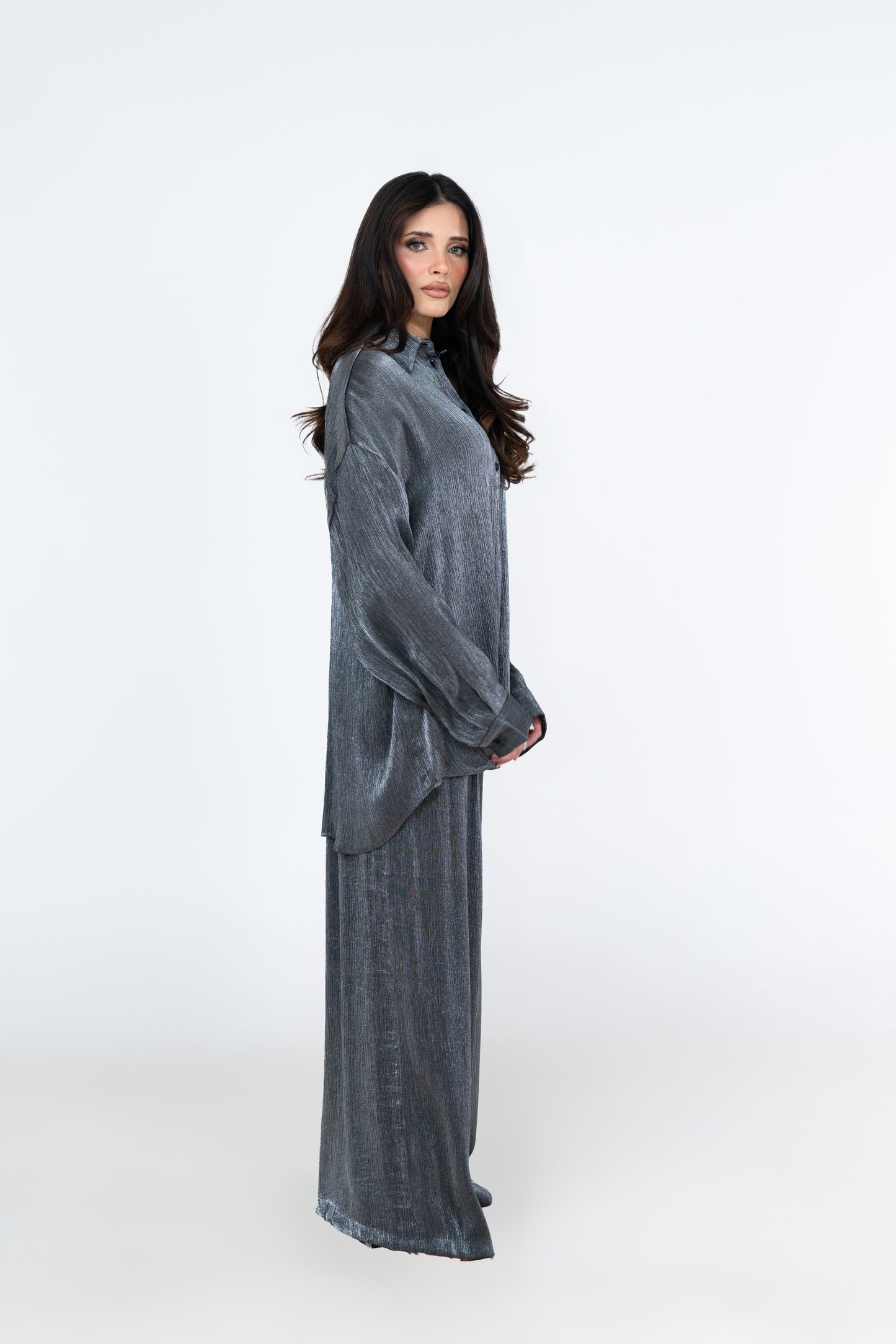 Relaxed Fit Textured Co-Ord - Slate - Brand By BIBI