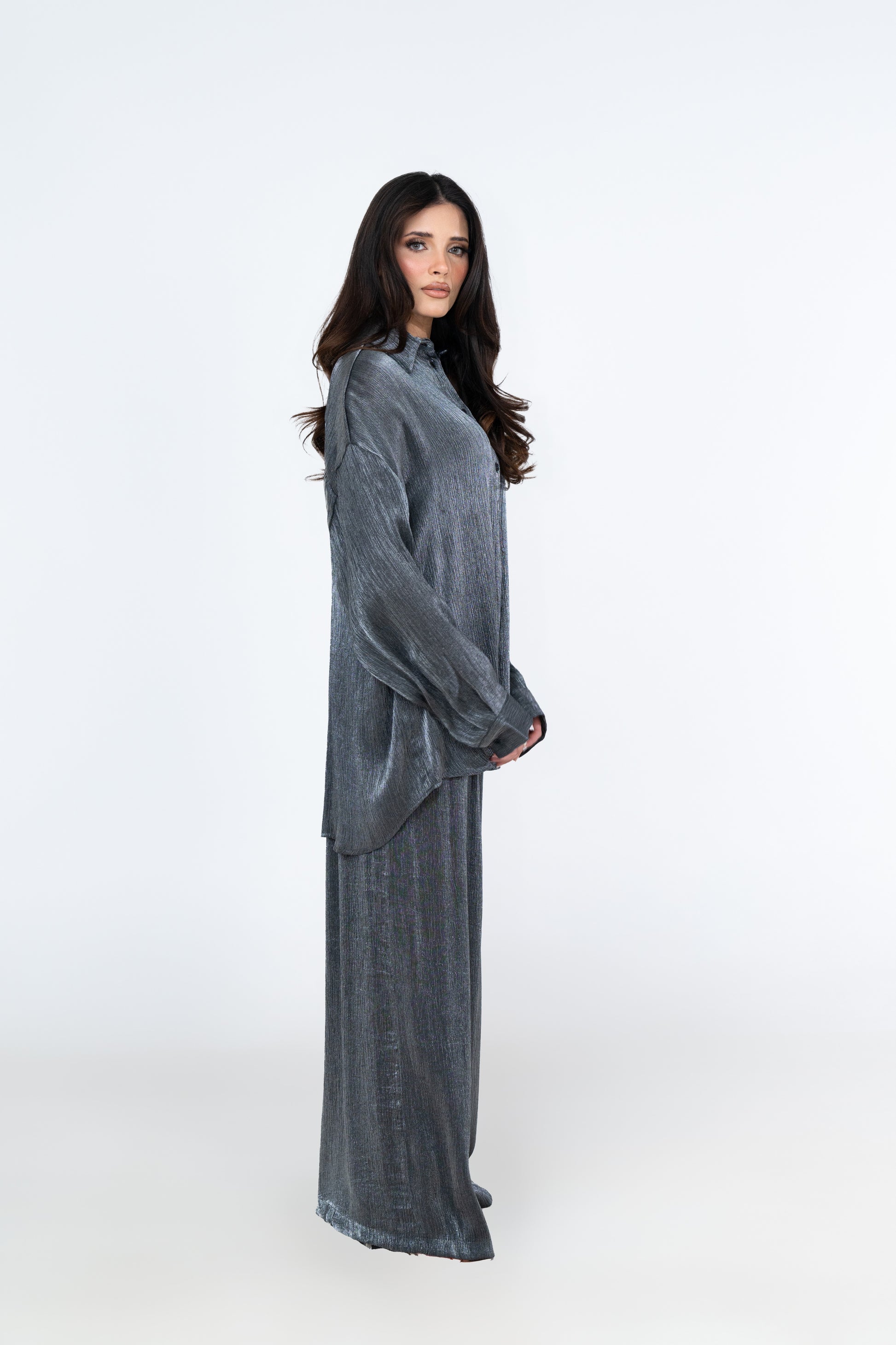Relaxed Fit Textured Co-Ord - Slate - Brand By BIBI