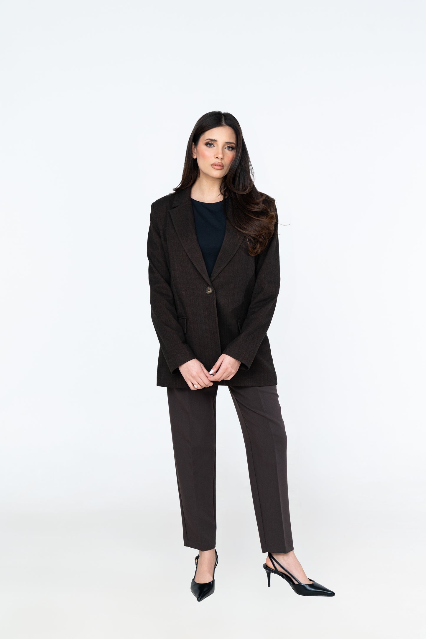 Herringbone Blazer - Brown - Brand By BIBI