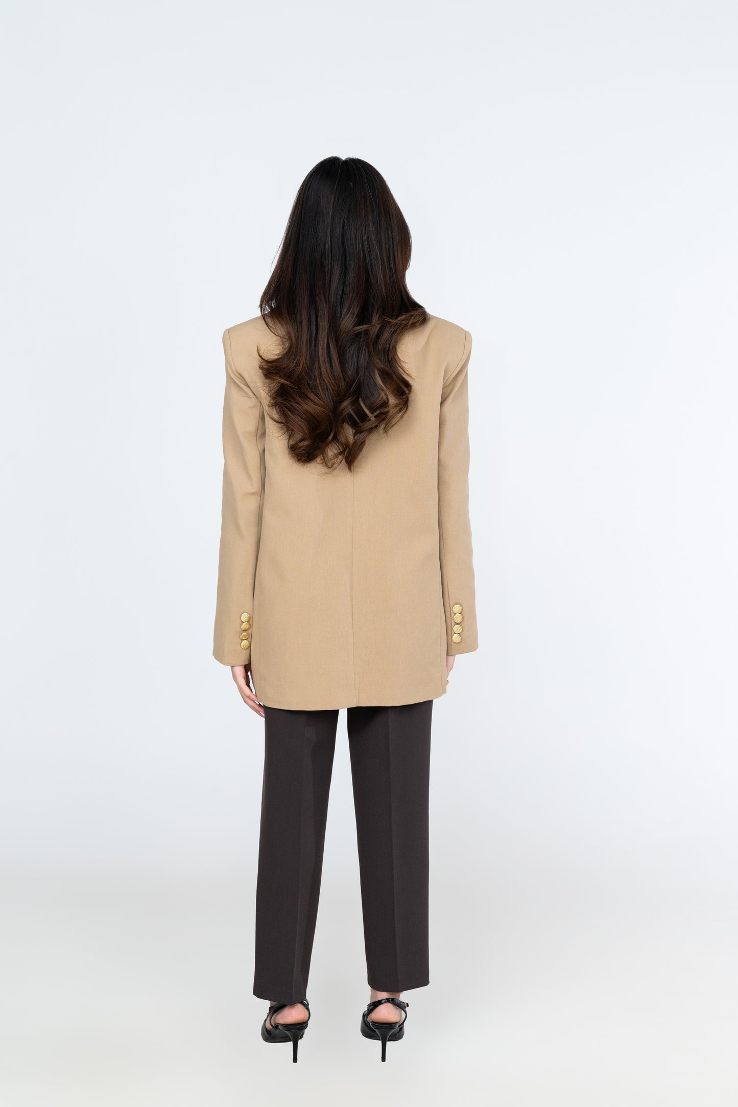 Linen Blend Blazer - Sand - Brand By BIBI