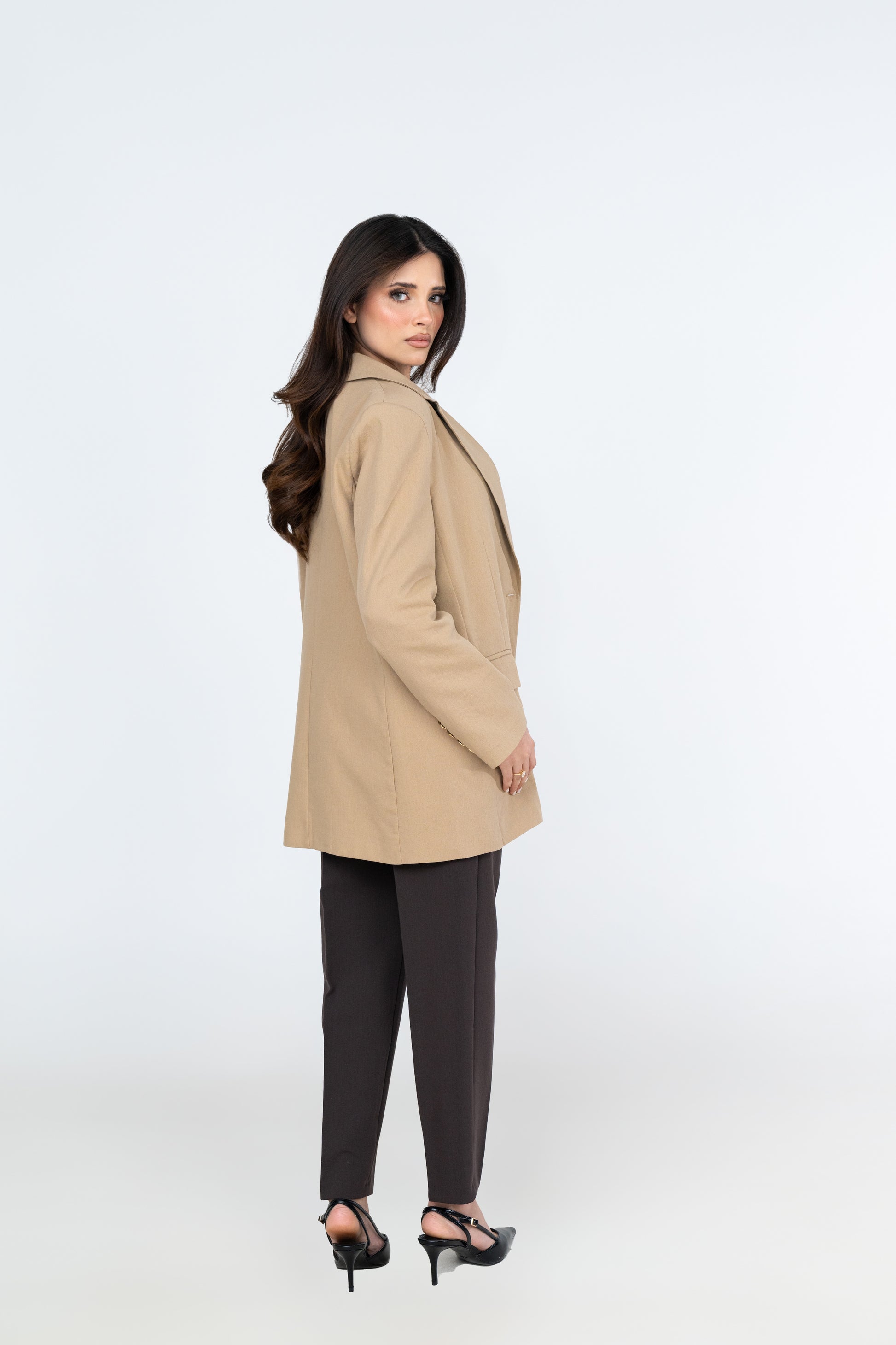Linen Blend Blazer - Sand - Brand By BIBI