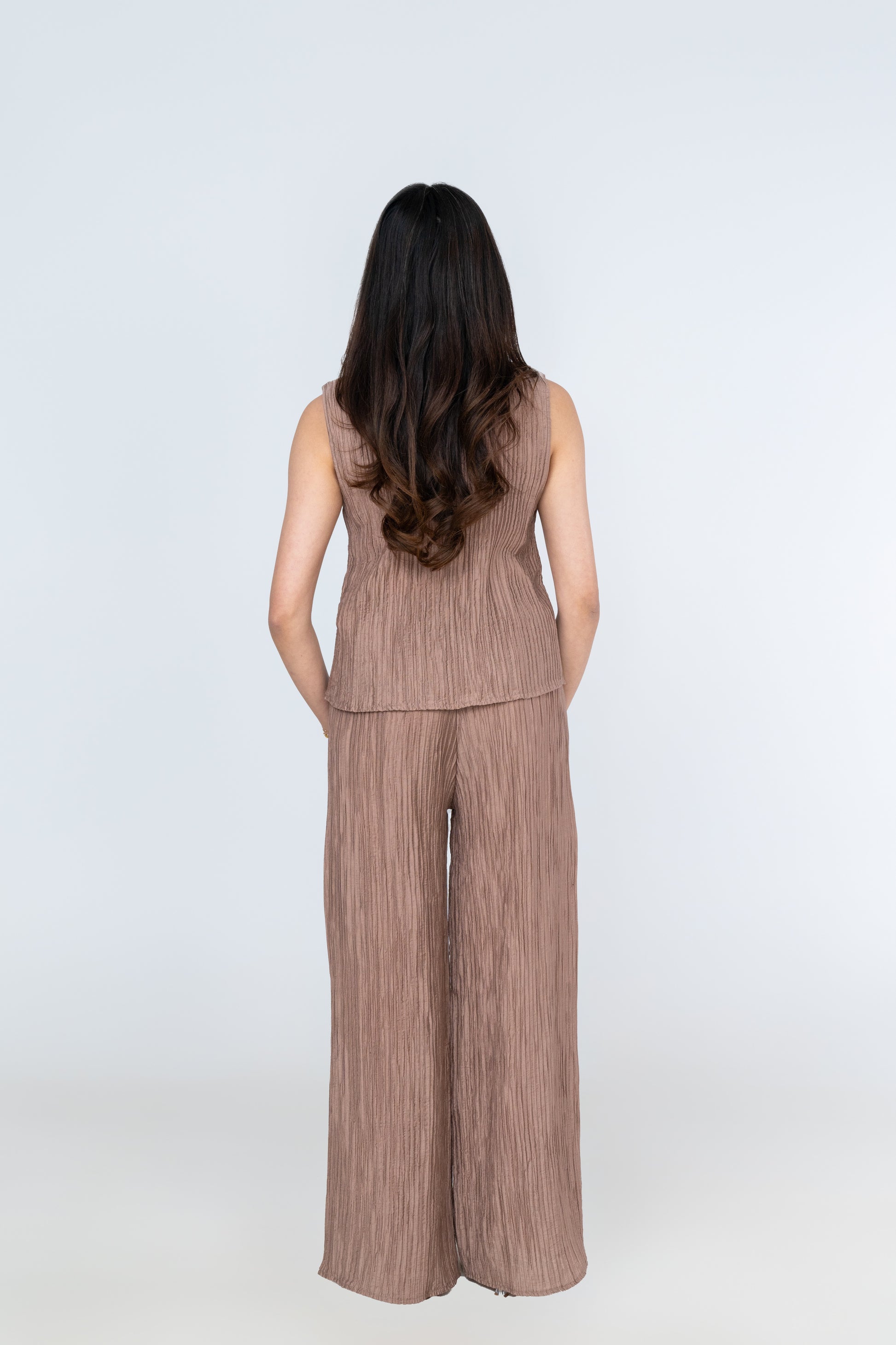 Textured Sleeveless Co-Ord - Mauve - Brand By BIBI