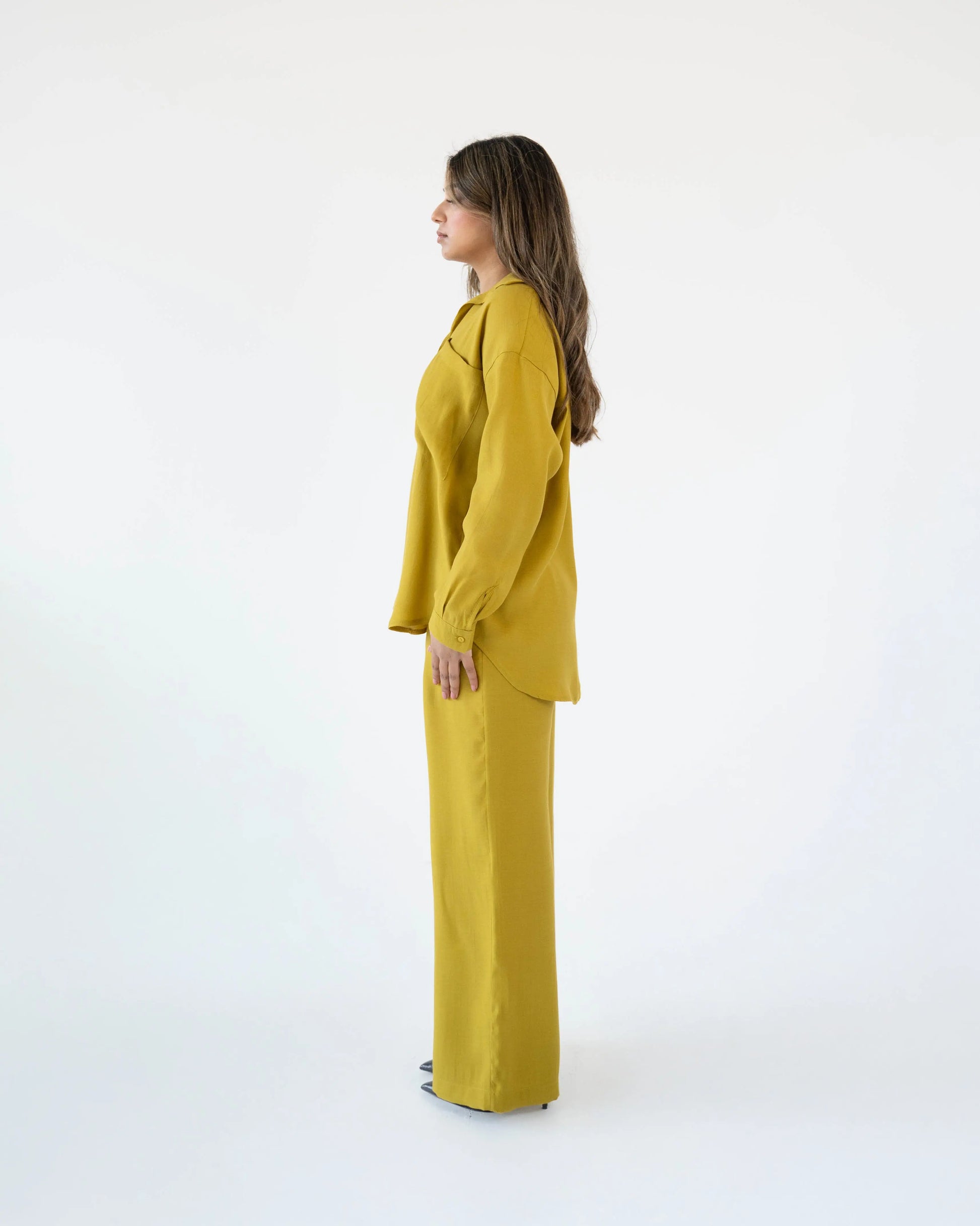 RELAXED FIT SHIRT & TROUSER CO-ORD - LIME - Brand By BIBI