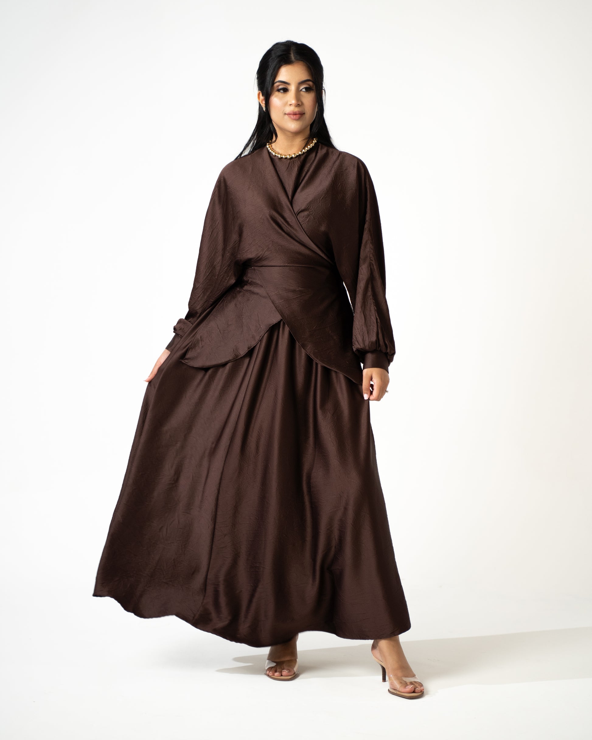 Selma Satin Set - Ganache - Brand By BIBI