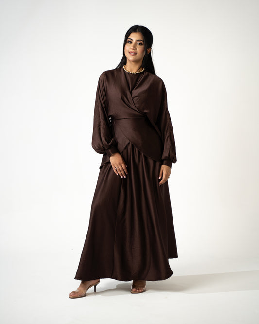 Selma Satin Set - Ganache - Brand By BIBI