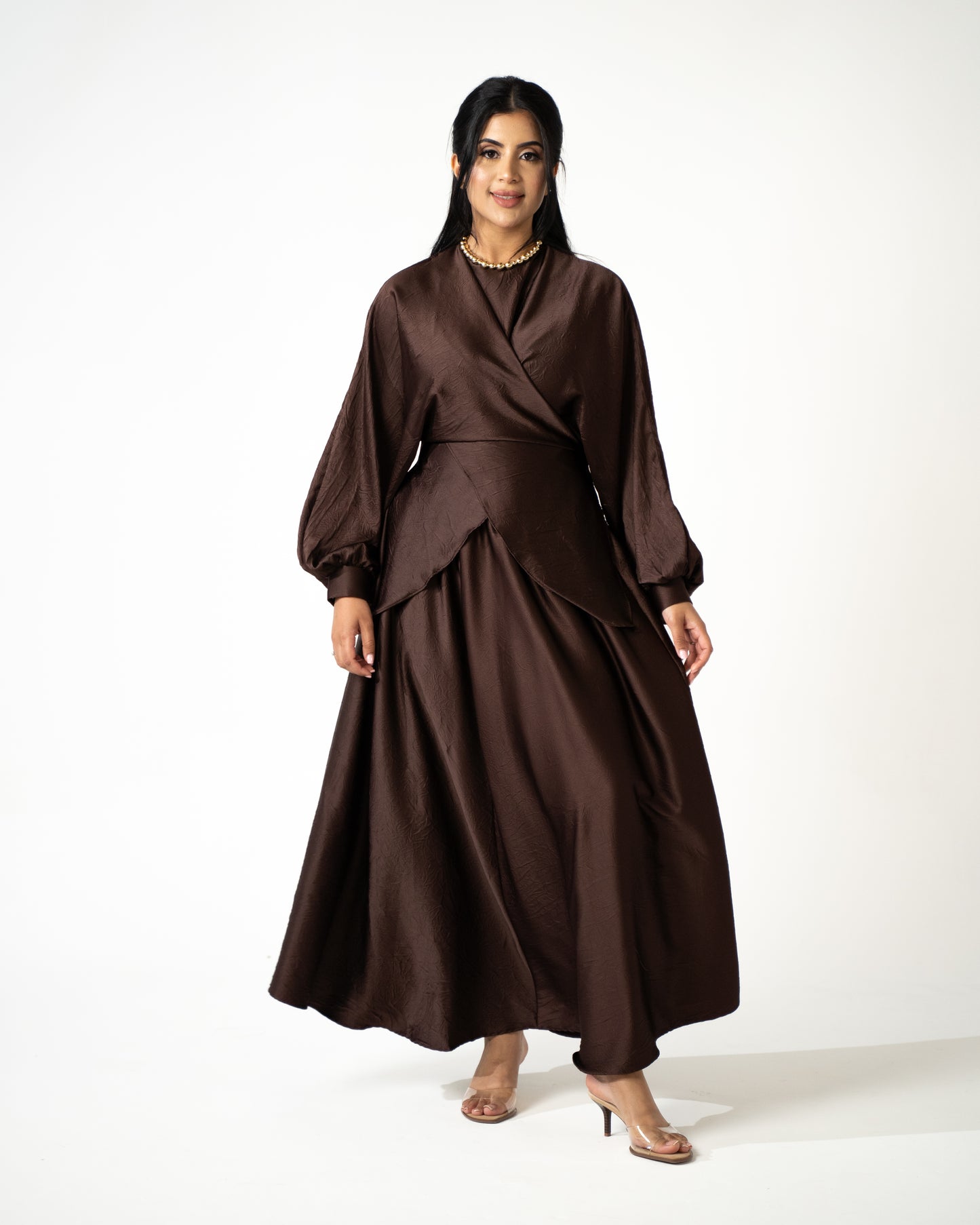 Selma Satin Set - Ganache - Brand By BIBI