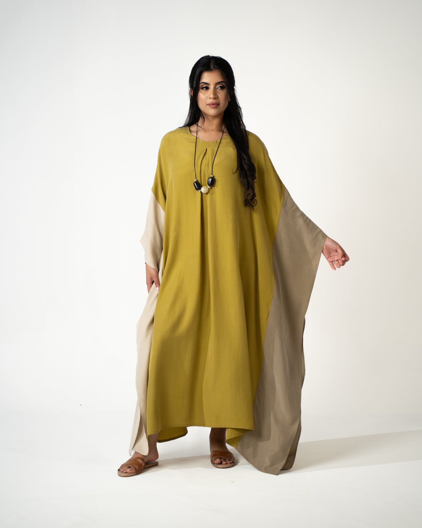 The Amira Kaftan – Olive Gold - Brand By BIBI