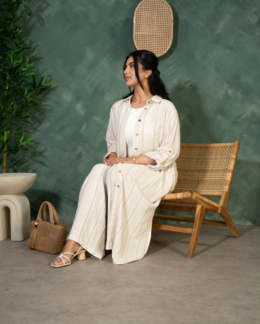 Amal Set - Sand Dune (Striped) - Brand By BIBI