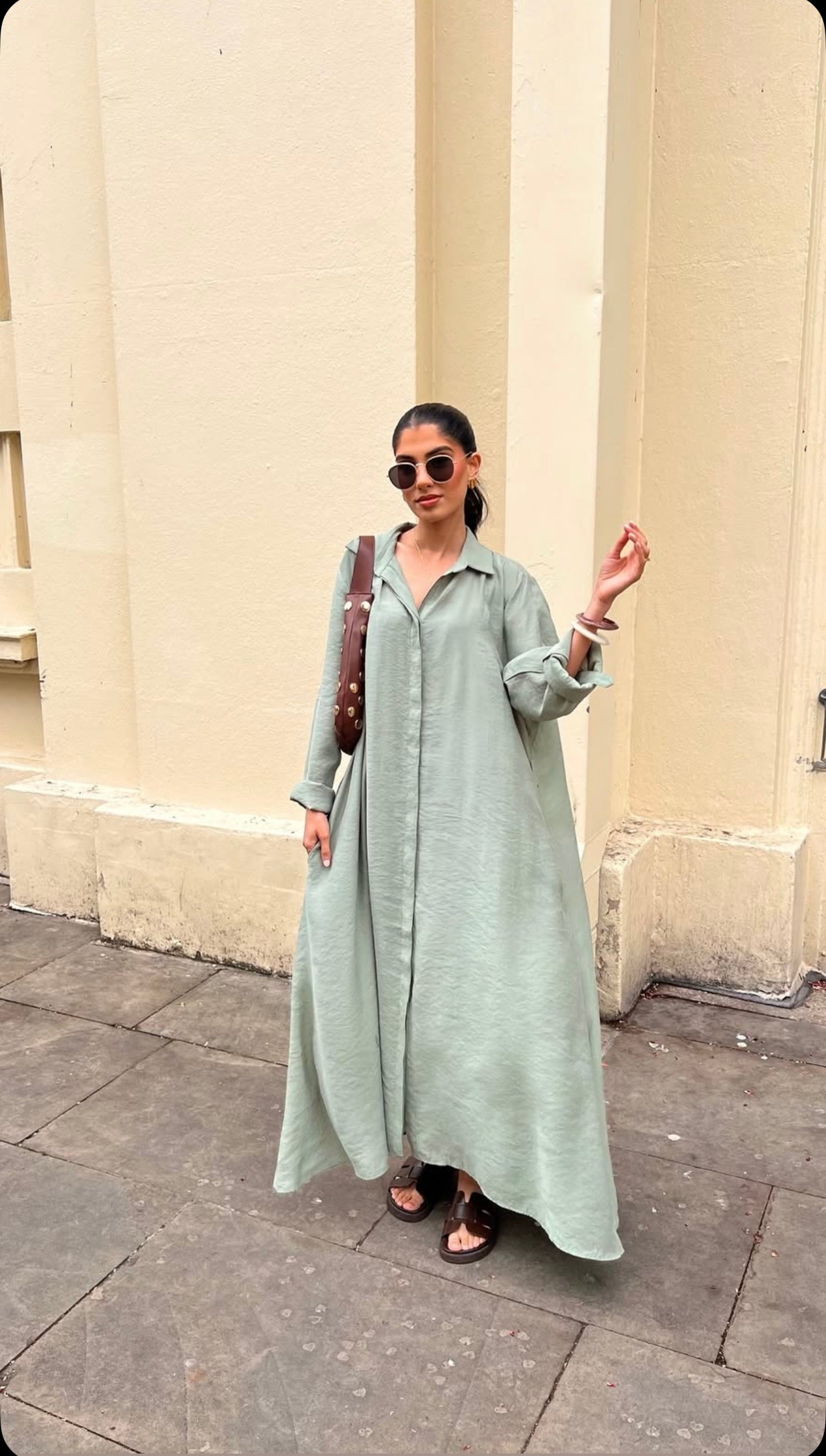 Sahara Modal Shirt Dress – Sage - Brand By BIBI
