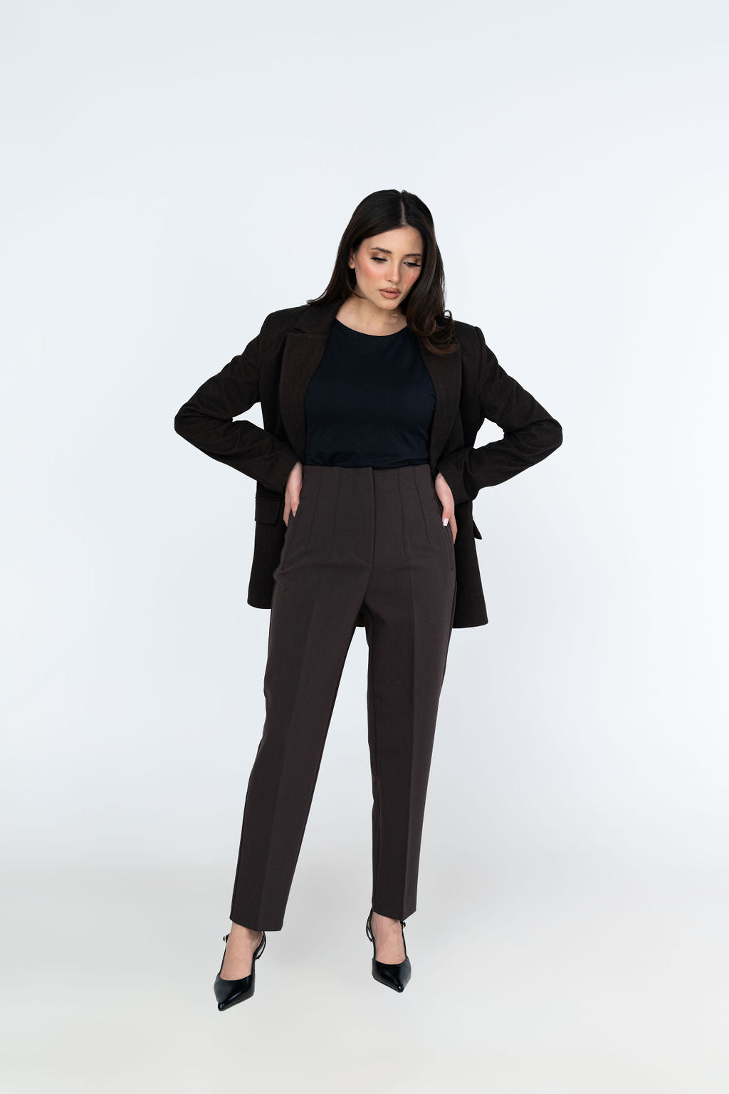 High-Waist Trousers - Brown - Brand By BIBI