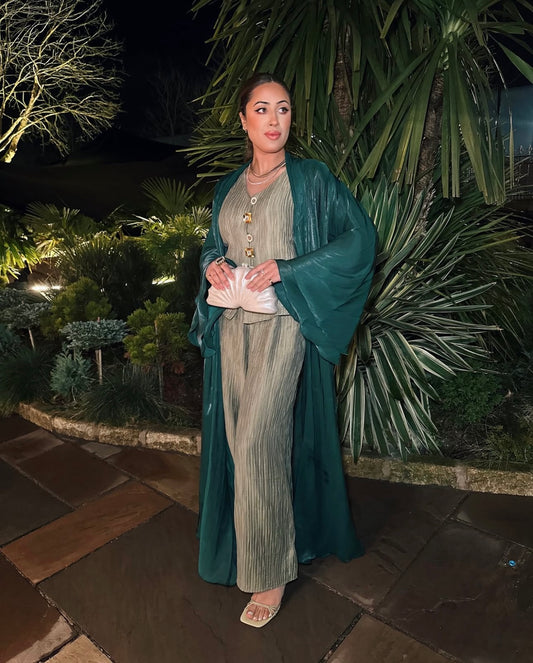 Textured Sleeveless Co-Ord - Sage - Brand By BIBI